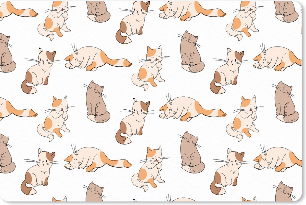 Muismat XXL 120x80 cm - Bureau onderlegger - Bureau mat Patroon - Kat - Kitten - Jongens - Meisjes - Kinderen - Kids - Bureaumat - Gaming mousepad xl - Bureaulegger groot - Computer deskmat