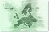 Muismat XXL - Bureau onderlegger - Bureau mat - Kaart Europa - Krant - Groen - 120x80 cm - XXL muismat
