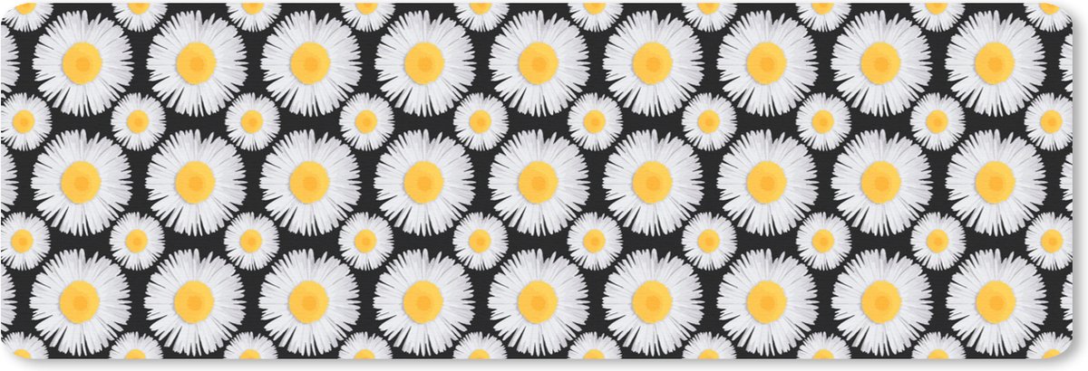 Muismat XXL 90x30 cm - Bureau onderlegger - Bureau mat Patronen - Daisy - Bloemen - Girl - Kids - Kinderen - Bureaumat - Gaming mousepad xl - Bureaulegger groot - Computer deskmat