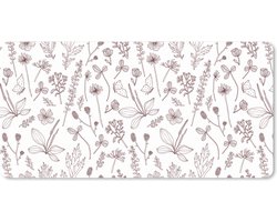 Muismat XXL 90x45 cm - Bureau onderlegger - Bureau mat Planten - Patroon - Bloemen - Bureaumat - Gaming mousepad xl - Bureaulegger groot - Computer deskmat