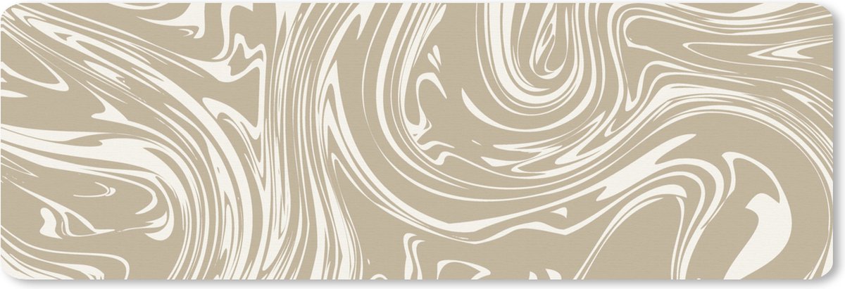 Muismat XXL 90x30 cm - Bureau onderlegger - Bureau mat Marmer - Crème - Patronen - Bureaumat - Gaming mousepad xl - Bureaulegger groot - Computer deskmat