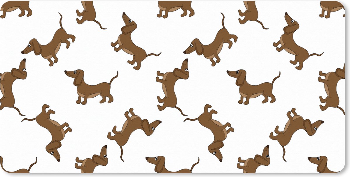 Muismat XXL 80x40 cm - Bureau onderlegger - Bureau mat Patronen - Hond - Teckel - Jongens - Meisjes - Kinderen - Kind - Bureaumat - Gaming mousepad xl - Bureaulegger groot - Computer deskmat