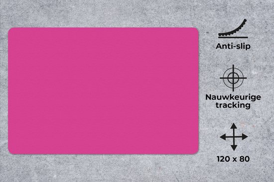 Tapis de souris xxl - Tapis de souris - Fuchsia - Uni - Tapis de souris Gaming - Grand tapis de souris - 120x80 cm - Sous-main