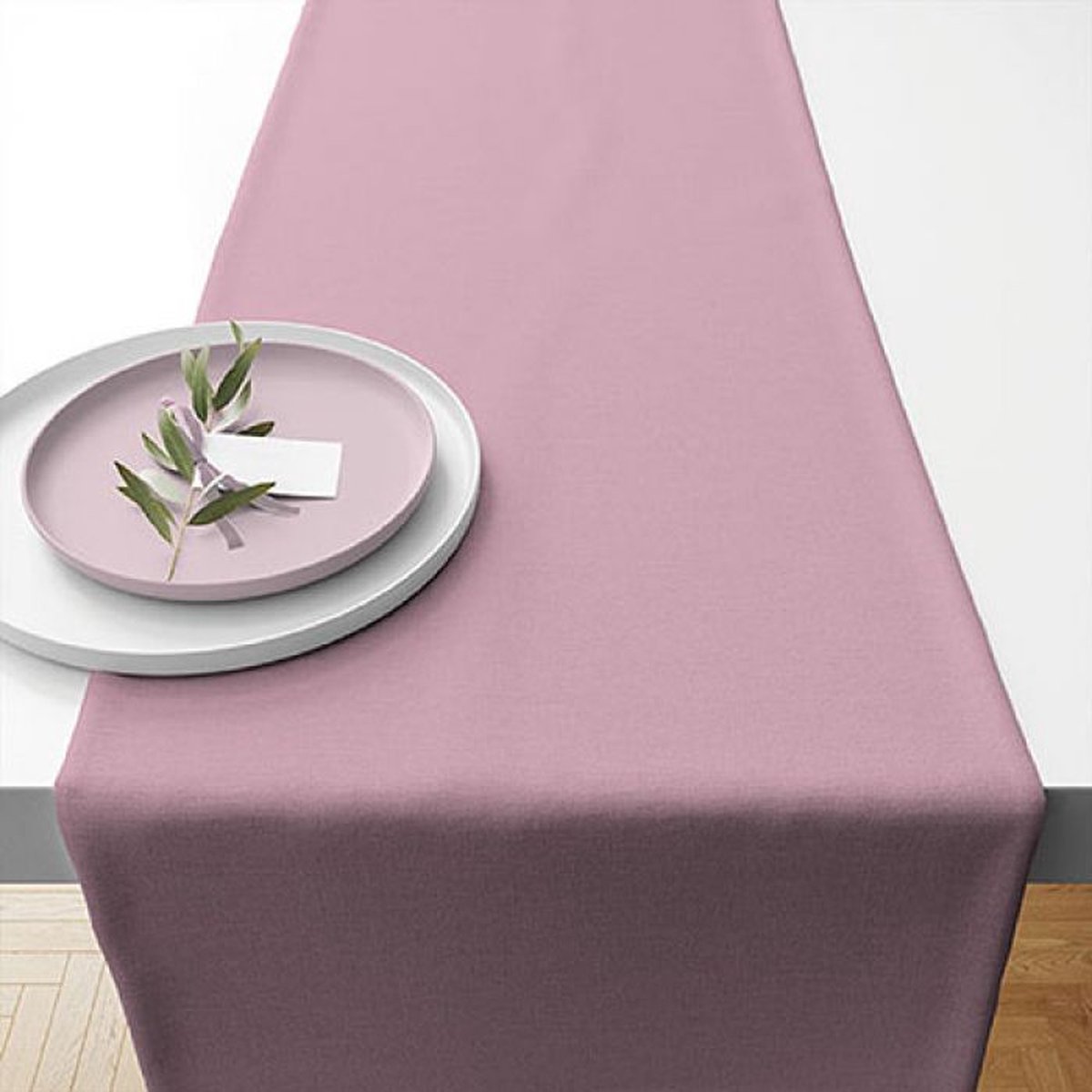 Ambiente - Katoenen tafelloper - Uni - Burnished Lilac - 100% katoen - lila - wasbaar