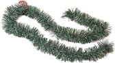Kerstboom folie slingers/lametta guirlandes van 180 x 7 cm in de kleur groen met sneeuw
