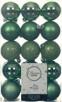Decoris Kerstballen - 30 stuks - kunststof - groen - 6 cm