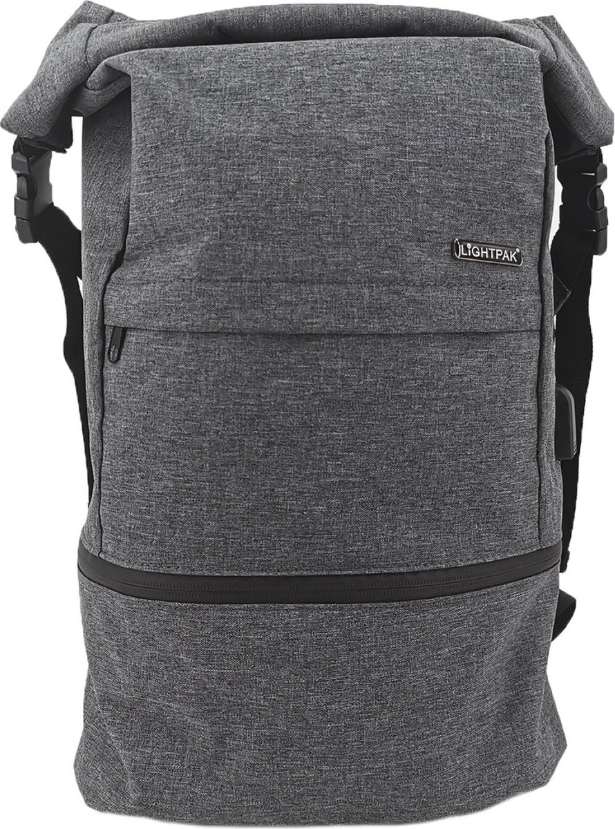 Lightpak rugzak - 600D polyester - laptopvak - grijs - JU-46155