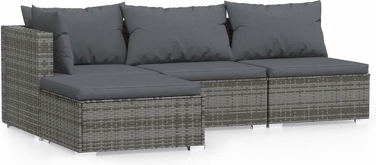Vidaxl Loungeset Grijs Tuinset