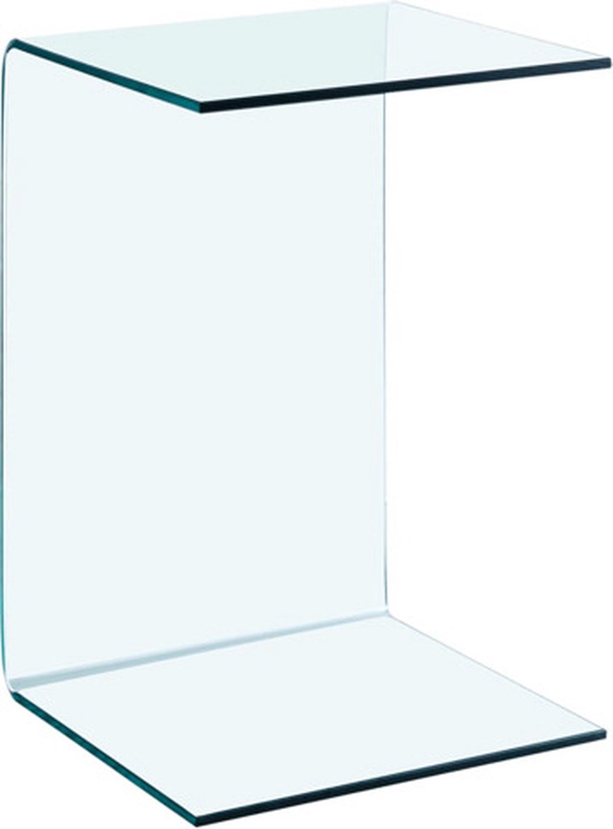 vidaXL Bijzettafel - 40x40x60 - cm - gehard - glas transparant
