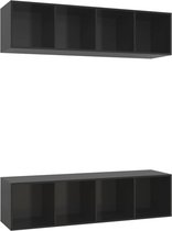 vidaXL - Tv-wandmeubelen - 2 - st - spaanplaat - hoogglans - zwart