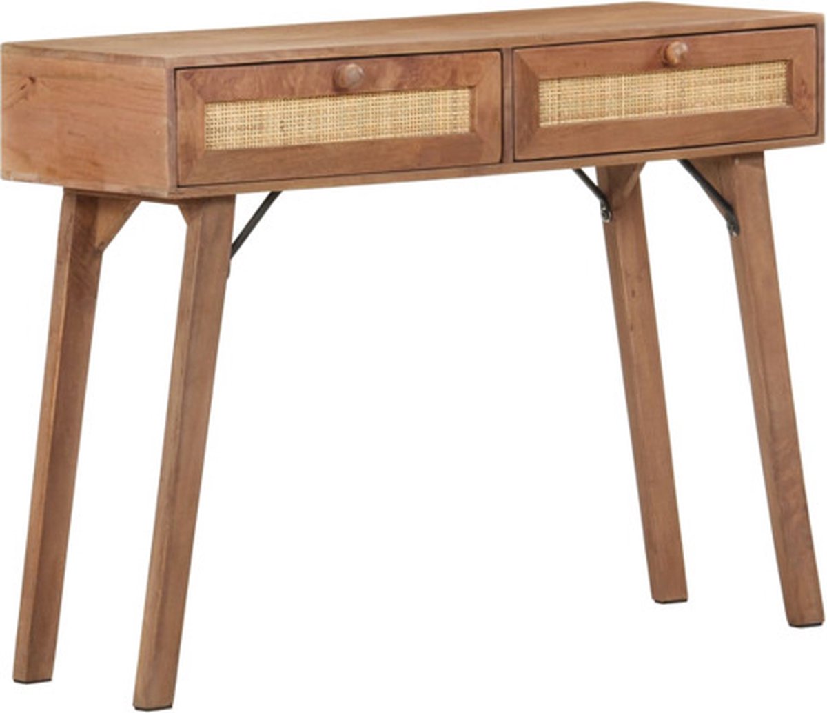 vidaXL Wandtafel - 100x35x76 - cm - massief - mangohout Bruin