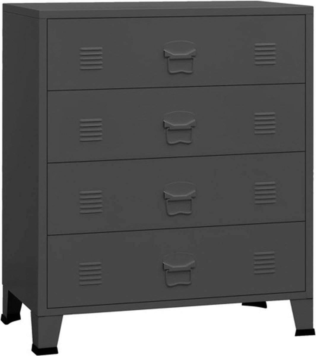 Bol.com vidaXL - Ladekast - industrieel - 78x40x93 - cm - metaal - antracietkleurig aanbieding