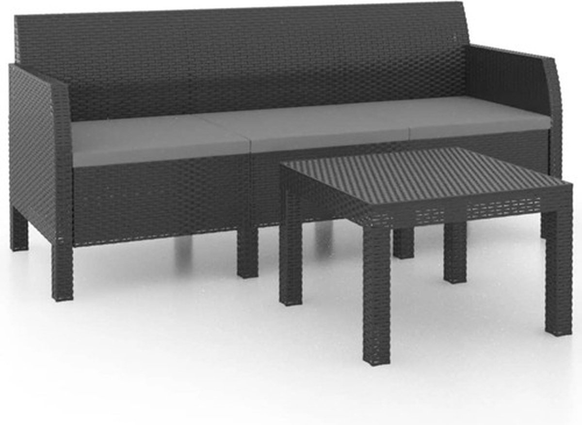 Vidaxl Loungestoel Antraciet Tuintafel