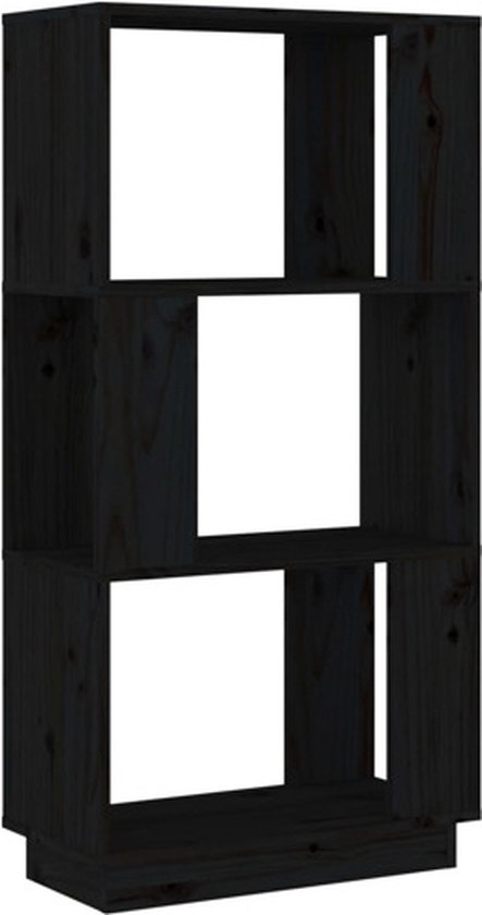 vidaXL - Boekenkast/kamerscherm - 51x25x101 - cm - massief - grenenhout - zwart
