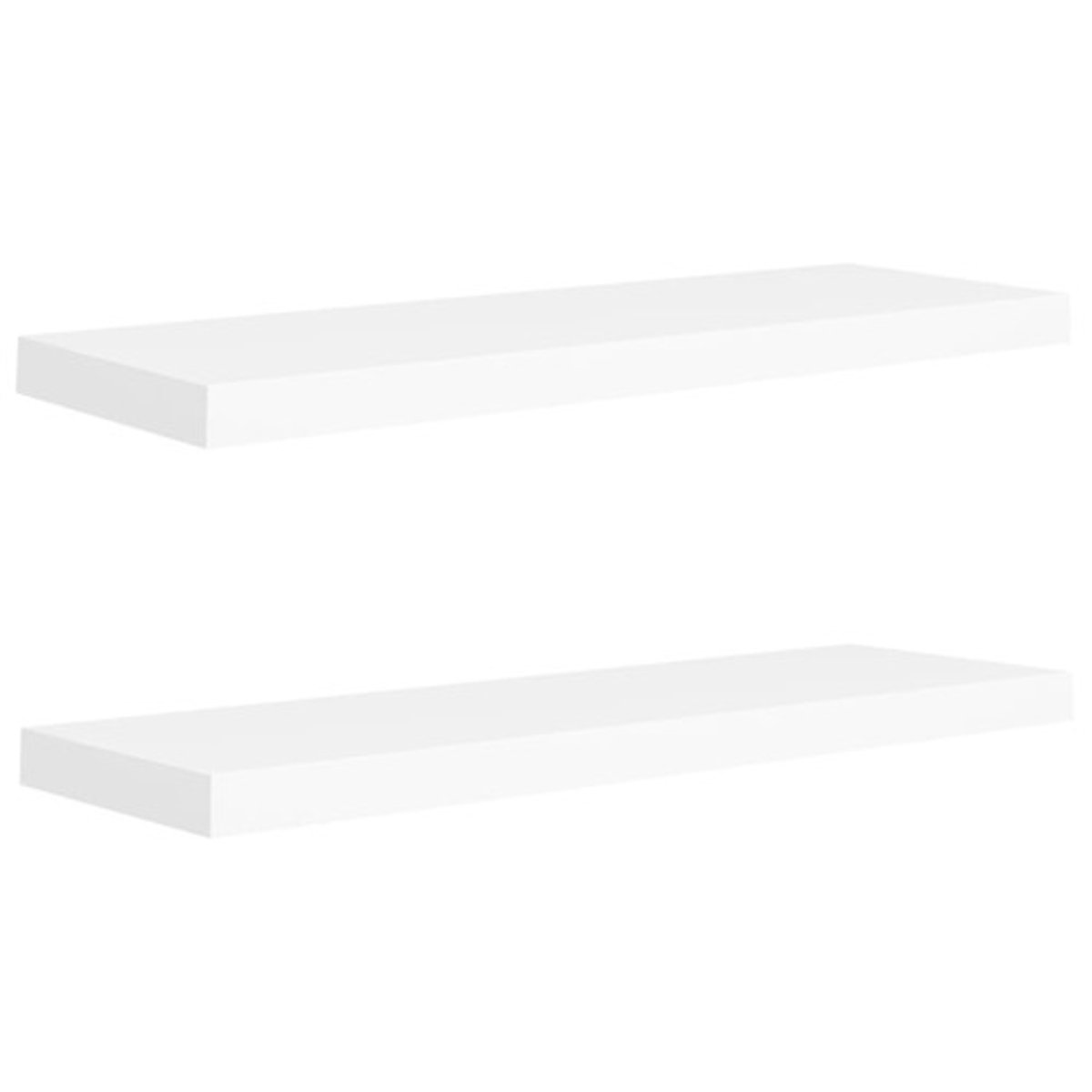 vidaXL Zwevende wandplanken set - 2 stuks, 80 x 23,5 x 3,8 cm, Witte MDF