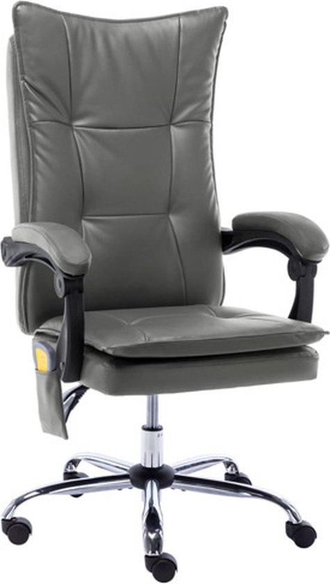 vidaXL Chaise de bureau de massage simili cuir anthracite