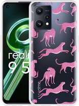 Realme 9 5G Hoesje Roze Cheeta's - Designed by Cazy