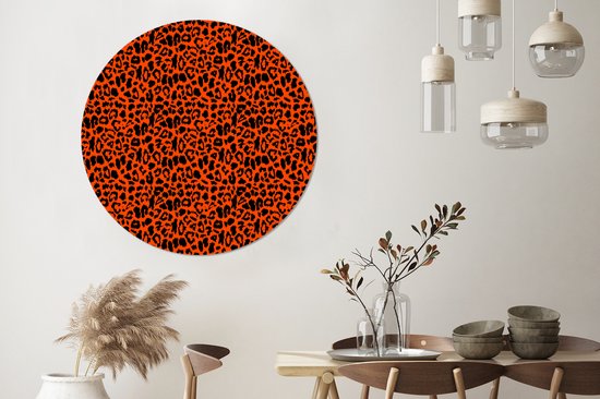 Wall Circle - Wall Circle Indoor - Imprimé Animal - Rouge - Panthère - ⌀ 140 cm - Décoration murale - Peintures Ronds
