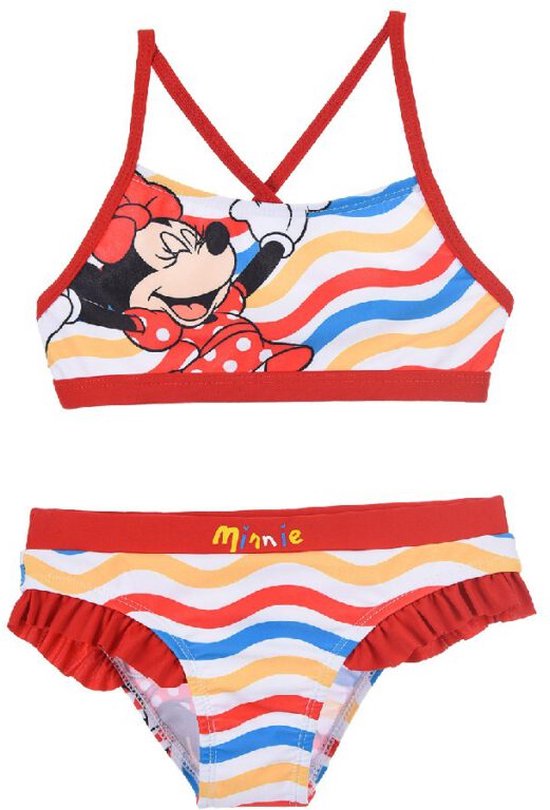 Bikini Minnie Mouse - Vagues - Rouge - 128