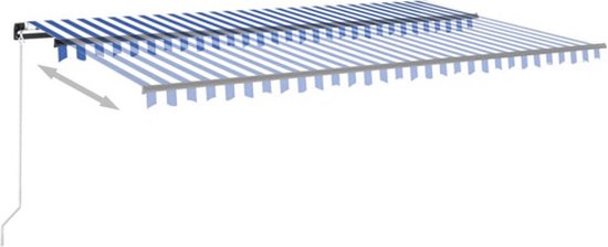 vidaXL Auvent avec LED 500x300 cm - Blauw et Wit