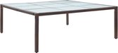 vidaXL Table de jardin 200x200x74 cm poly rotin brun