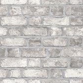 Homestyle Behang Brick Wall grijs en gebroken wit