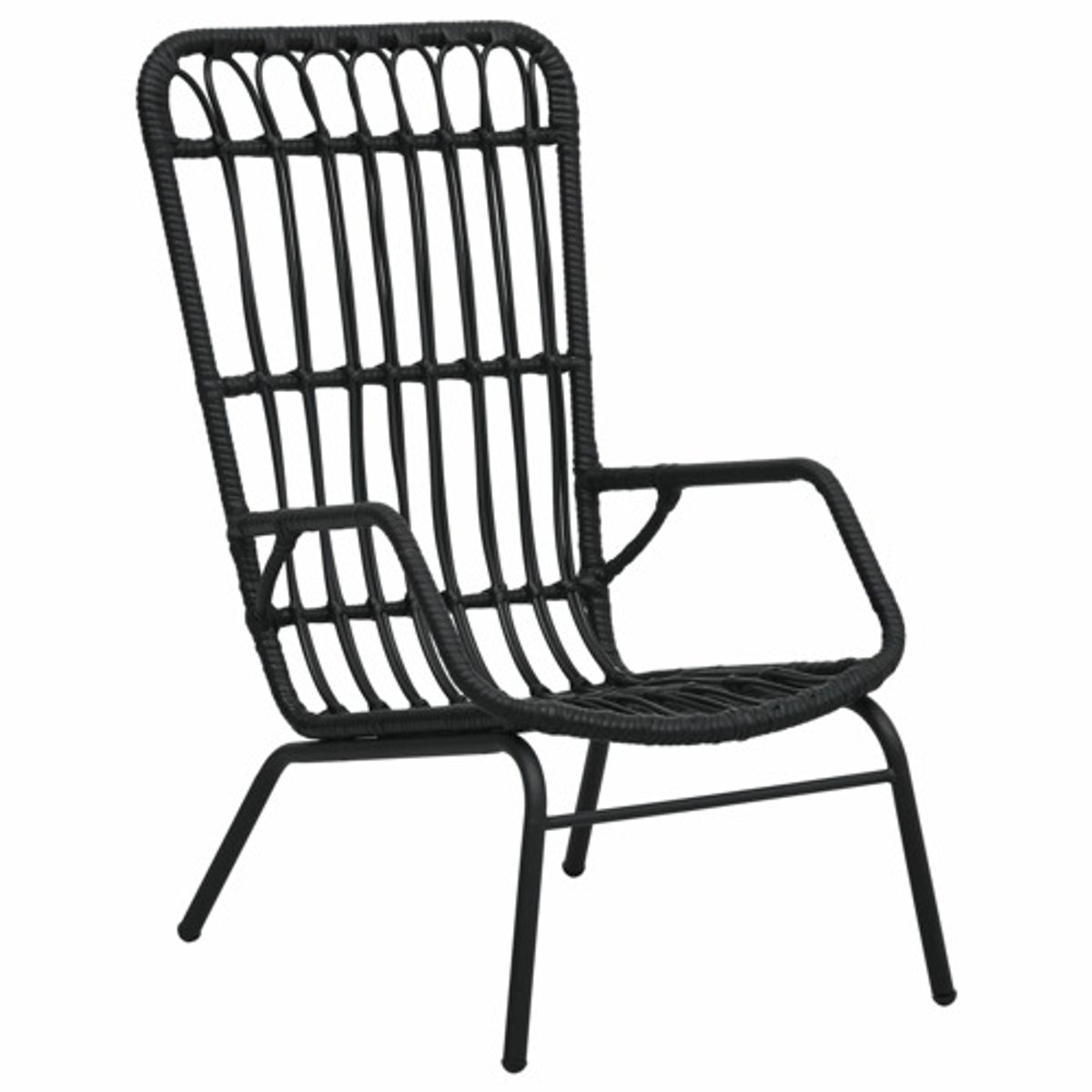 vidaXL - Tuinstoel - poly - rattan - zwart