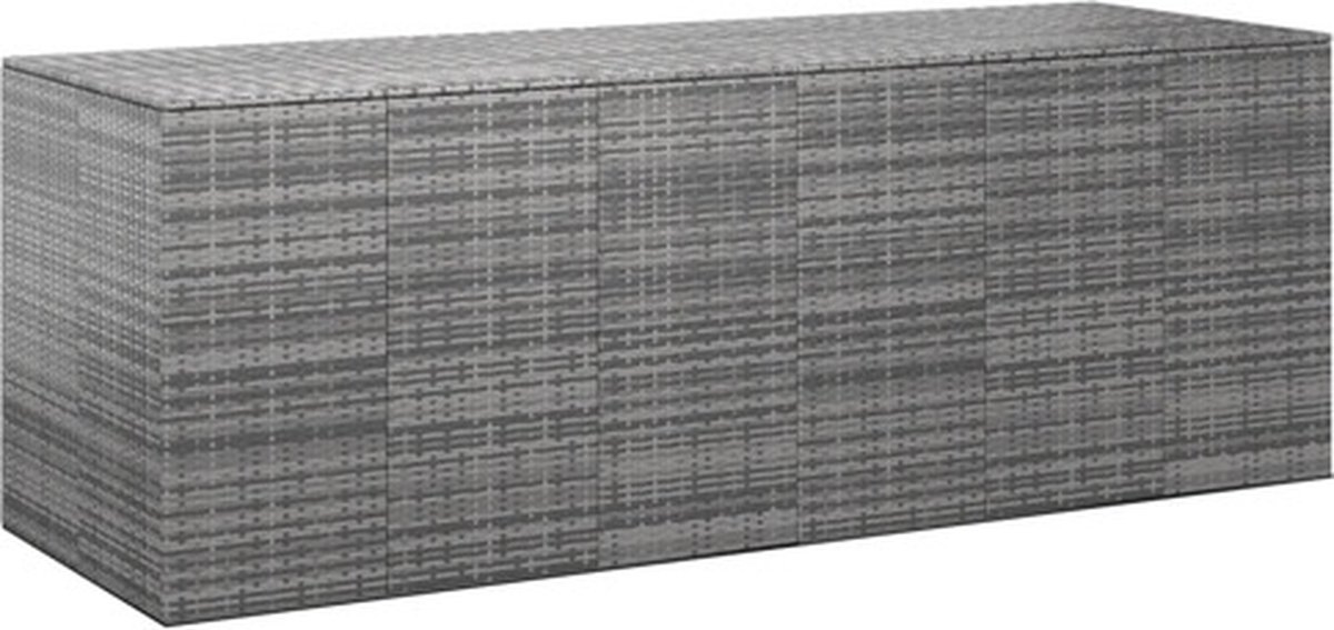 vidaXL - Tuinbox - 291x100,5x104 - cm - polyetheen - rattan - grijs