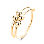 Anxiety Ring - (Dubbele ring) - Stress Ring - Fidget Ring - Anxiety Ring For Finger - Draaibare Ring Dames - Spinning Ring - Spinner Ring - Gold Plated Zilver 925