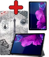 Housse Lenovo Tab P11 Plus Book Case Cover avec protecteur d'écran - Housse Lenovo Tab P11 Plus (2021) - 11 pouces - Tour Eiffel