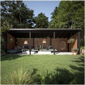Multi tuinhuis open 14 m2 onbehandeld compleet 218 x 635 x 220 cm - Type C