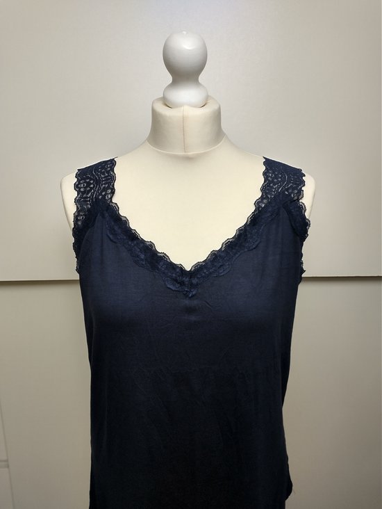 Débardeur stretch pour femme Silke avec bretelles en kanten bleu foncé L XL XXL