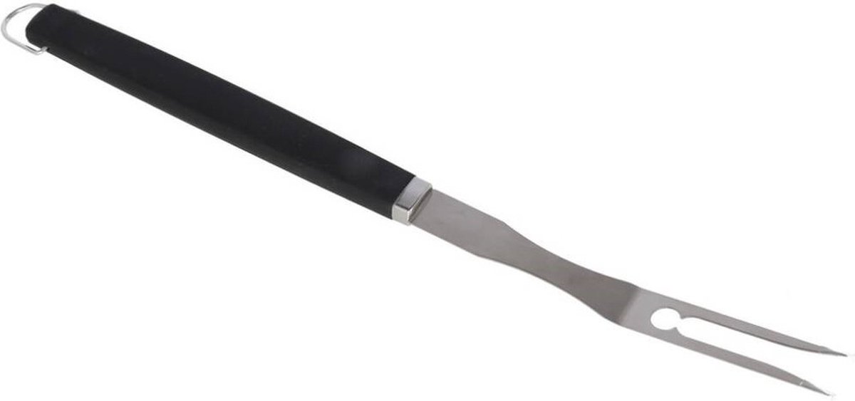 RVS BBQ/barbecue vork kunststof handvat 46 cm - BBQ gereedschap/benodigdheden - Vlees vork
