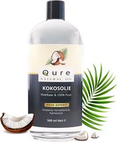 Kokosolie 500ml | 100% Puur en Vloeibaar | Food Grade Kwaliteit MCT Kokos Olie voor Haar, Huid en Lichaam
