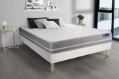 Complete boxspring met matras tweepersoons- Actisom Actilatex touch wit - Latex en traagschuim - 160 x 195 cm