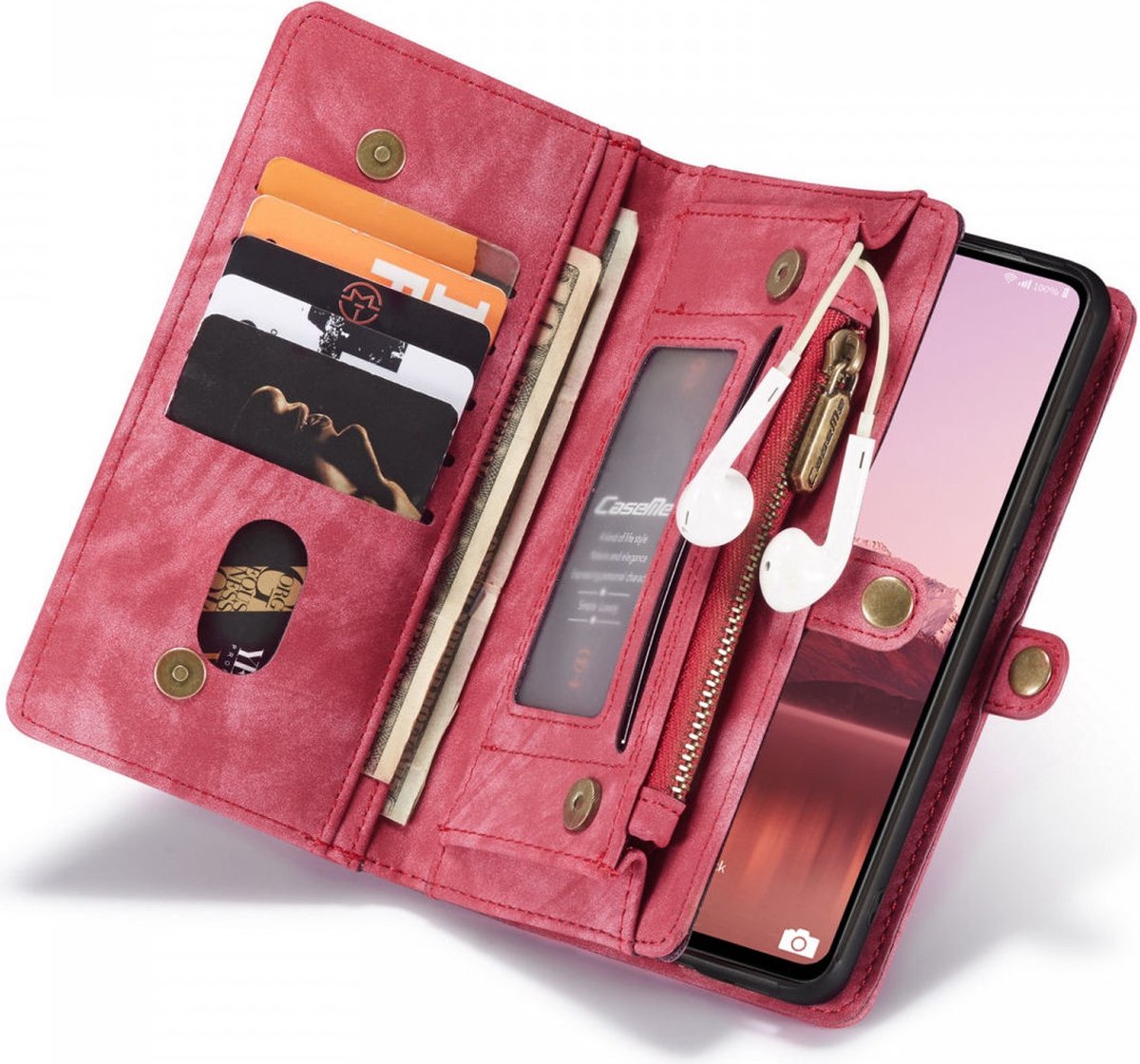 CaseMe 008 Book Case en Back Cover Geschikt voor Samsung Galaxy A53 Hoesje Rood