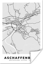 Poster Duitsland - Stadskaart - Plattegrond - Kaart - Afschaffenburg - 40x60 cm