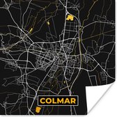Poster Colmar – Plattegrond – Frankrijk – Kaart – Stadskaart - 100x100 cm XXL