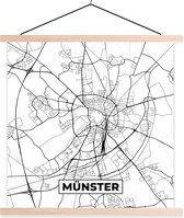Porte-affiche avec affiche - Affiche scolaire - Münster - Carte - Plan d'étage - Plan de la ville - 40x40 cm - lattes vierges