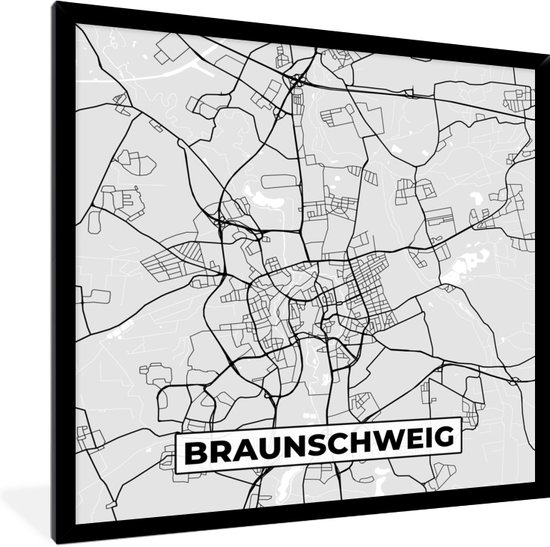 Fotolijst incl. Poster - Duitsland - Stadskaart - Plattegrond -  Braunschweig - Kaart -... | bol.com