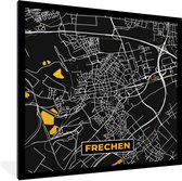 Fotolijst incl. Poster - Goud – Duitsland – Plattegrond – Gold – Stadskaart – Kaart – Frechen - 40x40 cm - Posterlijst