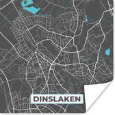 Poster Duitsland – Blauw – Dinslaken – Stadskaart – Kaart – Plattegrond - 50x50 cm