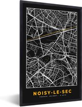 Cadre photo avec affiche - Noisy-le-Sec - Carte - Plan de la ville - France - Carte - 20x30 cm - Cadre pour affiche