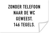 Poster Spreuken - Quotes - Zonder telefoon naar de wc geweest. 146 tegels. - Telefoon - 60x40 cm