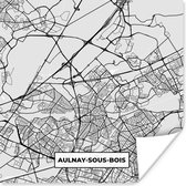 Affiche Aulnay-sous-Bois - Carte - France - Carte - Plan de ville - 50x50 cm