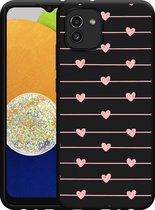 Hoesje Zwart Geschikt voor Samsung Galaxy A03 Pink Love