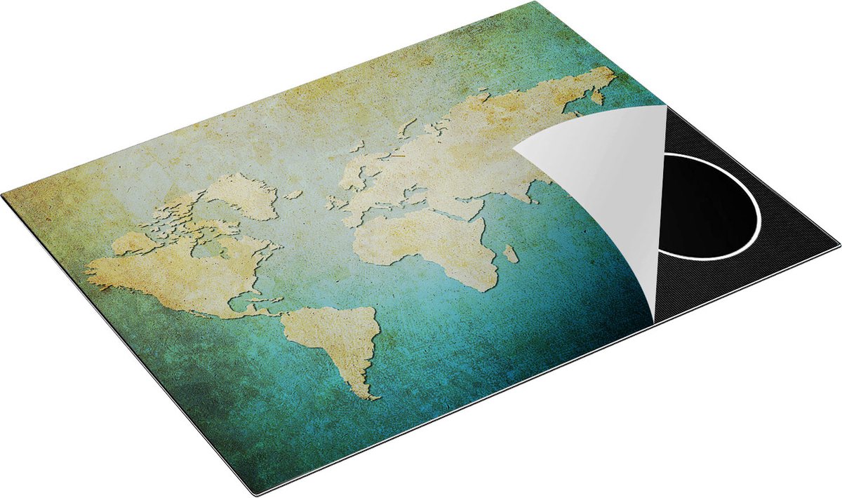 Chefcare Inductie Beschermer Oude Wereldkaart - 77x59 cm - Afdekplaat Inductie - Kookplaat Beschermer - Inductie Mat