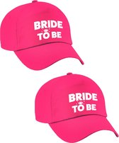 8x Roze vrijgezellenfeest petje Bride To Be dames - Vrijgezellenfeest vrouw artikelen/ petjes