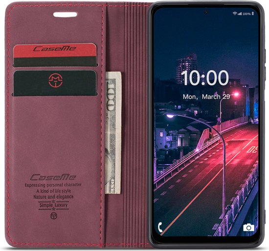 Coque adaptée pour Samsung Galaxy M53 - Wallet Book Case - Fermeture magnétique - Rouge