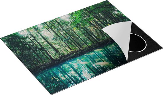 Chefcare Inductie Beschermer Bos bij een Groen Meer - 71x52 cm - Afdekplaat Inductie - Kookplaat Beschermer - Inductie Mat